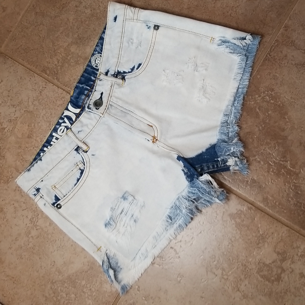 Hurley distressed jean shorts